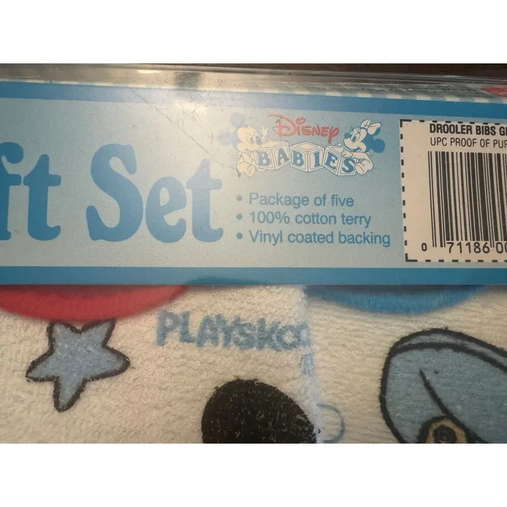 Vintage disney mickey and minnie Playskool baby Drooler bib set NIB